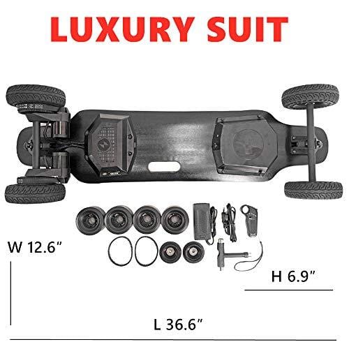 Maxfind Electric Skateboard Longboard 8800mah Battery Life 22km, Wireless Remote Control Koowheelkooboard Adult Scooter 39′′ 12.4′′ 8.5′′,Black