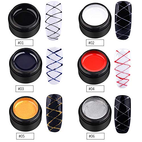 Barhunkft(TM) Nail Art UV Gel Drawing Elastic Line Painting Gel Varnish Silk Spider Graffiti(Random Color)