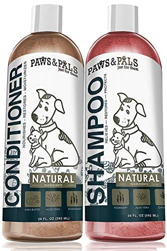 Natural Oatmeal Dog-Shampoo and Conditioner Combo - 20oz Medicated Clinical Vet Formula Wash for All Pets Puppy & Cats - Made with Aloe Vera for Relieving Dry Itchy Skin