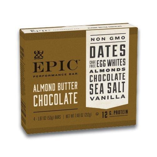 EPIC Performance Bar Almond Butter Chocolate, 7.48 oz, 4 Count