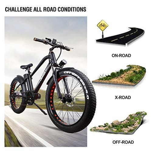 NAKTO Electric Bike Mountain Ebike with 300W/350W/500W 36V/48V Lithium Battery (500W48V12A)