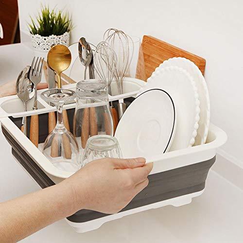 Collapsible Dish Drainer Portable Drying Rack Dinnerware Organizer Kitchen RV Campers Storage
