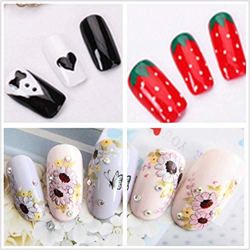 12 Pcs 3D 8g Gel Nail Art Painting Gel Designs Painting Drawing Gel Soak Off UV LED Manicure with Brush Set