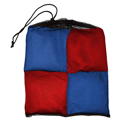 Weather Resistant Cornhole Bean Bags Set of 8 - Duck Cloth - Regulation Size & Weight - Red and Blue