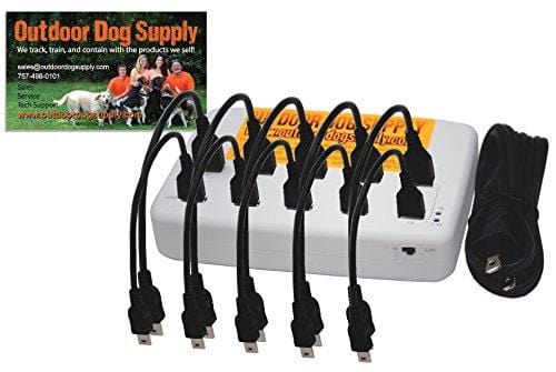 Outdoor Dog Supply 10 Port Multi Charger Garmin Alpha Astro Tracking GPS Collars Handhelds (Charging Port, 10 Cables & Standard Clips)