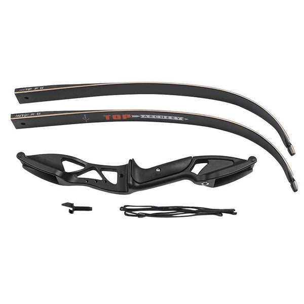 TOPARCHERY Archery 56" Takedown Hunting 50lbs Recurve Bow Metal Riser Right Hand Black Longbow