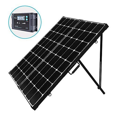 Renogy 200 Watt Off Grid Portable Foldable Solar Panel Suitcase Built-in Kickstand with Waterproof 20A Charger Controller, 200W-Waterproof, black