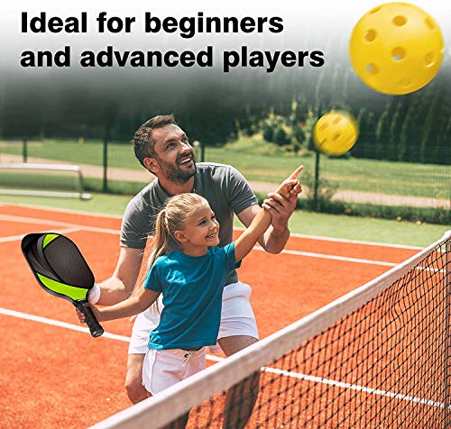 GRM Pickleball Paddles, Pickleball Set of 2, USAPA Graphite Pickleball Racket, Lightweight Pickle Balls Equipment with 4 Balls and Portable Carry Bag