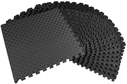 BalanceFrom 1" Extra Thick Puzzle Exercise Mat with EVA Foam Interlocking Tiles for MMA, Exercise, Gymnastics and Home Gym Protective Flooring, 72 Square Feet (Black)