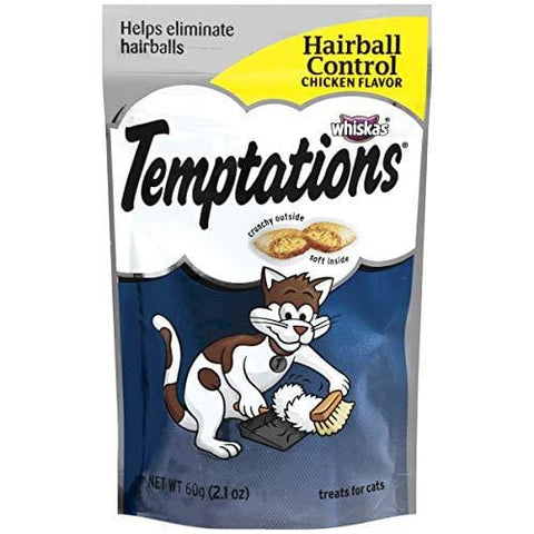 Temptations Hairball Control Treats For Cats, Chicken Flavor, (12) 2.1 Oz. Pouches