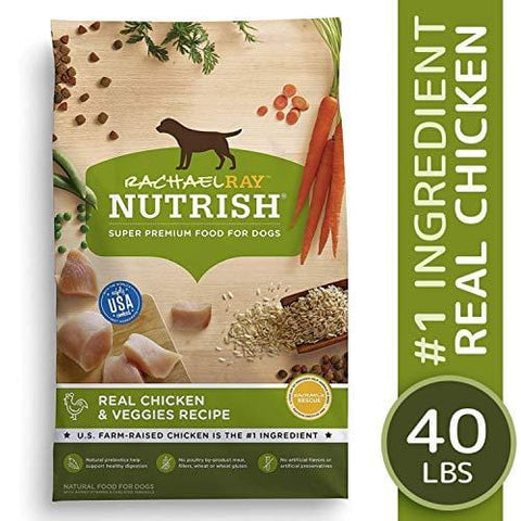 Rachael Ray Nutrish Natural Dry Dog Food, Real Chicken & Veggies Recipe, 40 Lbs
