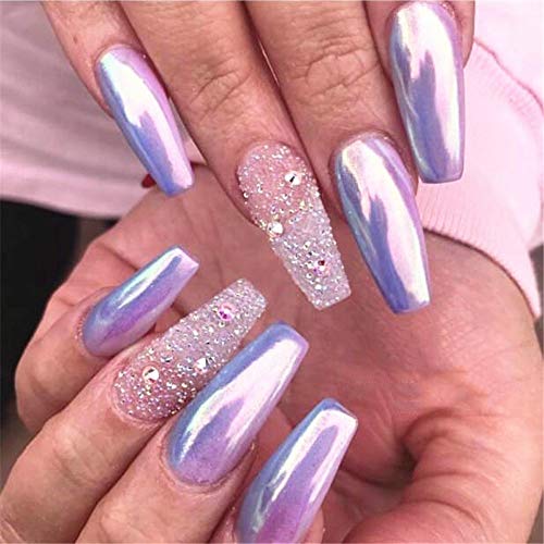 1 Piece Mermaid Nail Glitter Powder Pearl Shell Shimmer Powder Glimmer Dust Pretty Shimmer Laser Glitters Nail Art Decorations Champaign Gold Holographic Nail Flakes Rainbow Pink (Pearl Shell Powder)