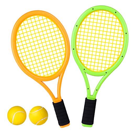 Lingxuinfo Kids Tennis Rackets Tennis Racquet Play Game Beach Toys Badminton Set for Kids with 2 Rackets