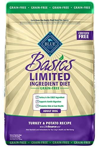 Blue Buffalo Basics Limited Ingredient Diet, Grain Free Natural Adult Dry Dog Food, Turkey & Potato 24-lb