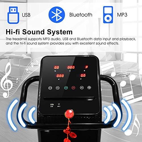 Goplus 1.5HP Electric Folding Treadmill Portable Motorized Running Machine Home Gym Cardio Fitness w/App (Black)