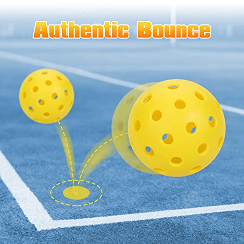 VANSHINIEER 40 Holes Outdoor Pickleball Balls Design for Tournament Play and Practice (3 Pack)