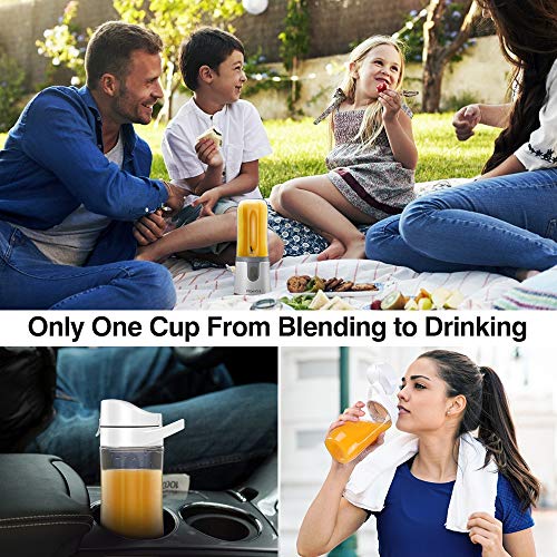 Portable Blender for Smoothies and Shakes, Personal Blender with Rechargeable USB, Mini Blender with 2 Vacuum Juicer Cup & Pump, Fruit Vegetable Blender with Stainless-Steel Blades, BPA Free