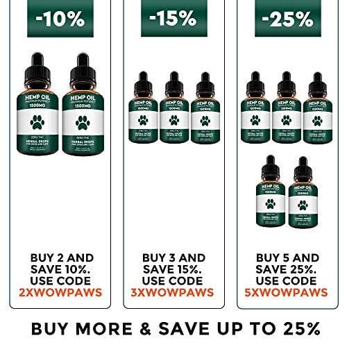 Hemp Oil for Dogs and Cats - USA Made 1500MG Organic Hemp Extract - Joint Pain Relief - Anxiety Relief for Dogs & Cats, Hip & Joint Health Support - with Vitamin A, D and Omega-3, 6