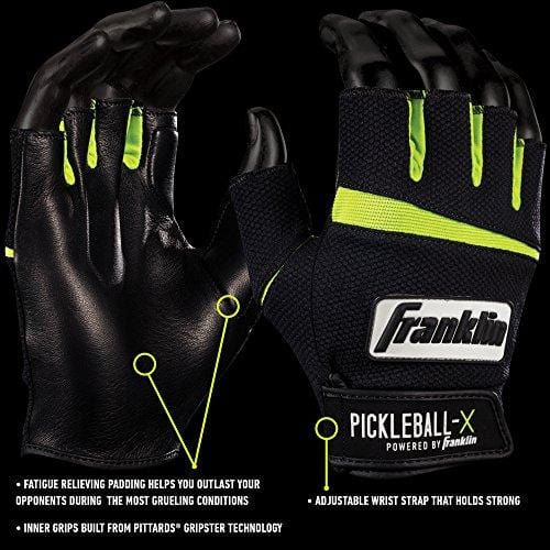 Franklin Sports Pickleball Gloves (Pair) - Men - Adult Medium - Black/Optic [product _type] Franklin Sports - Ultra Pickleball - The Pickleball Paddle MegaStore