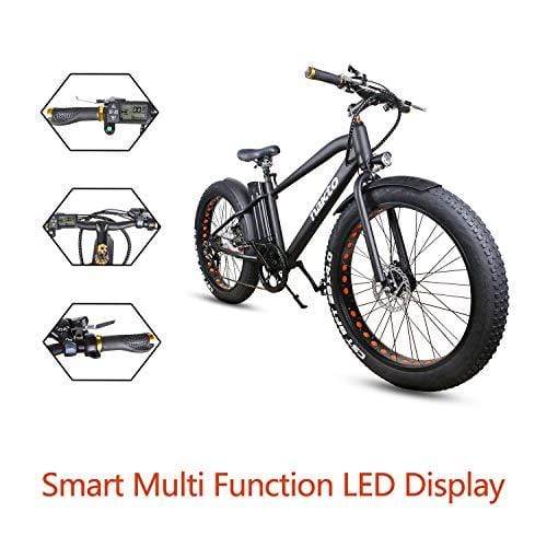 NAKTO Fat Tire Electric Bicycle 350W Brushless Motor Electric Ebike 36V/10A Removable High Capacity Waterproof Lithium Battery 6-Speed-Shimano Adult Electric Bicycles