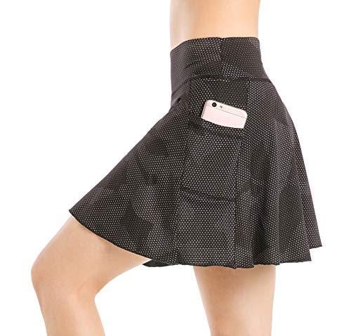 EAST HONG Women's Golf Skort Tennis Running Workout Skort (M, Star Point Black)