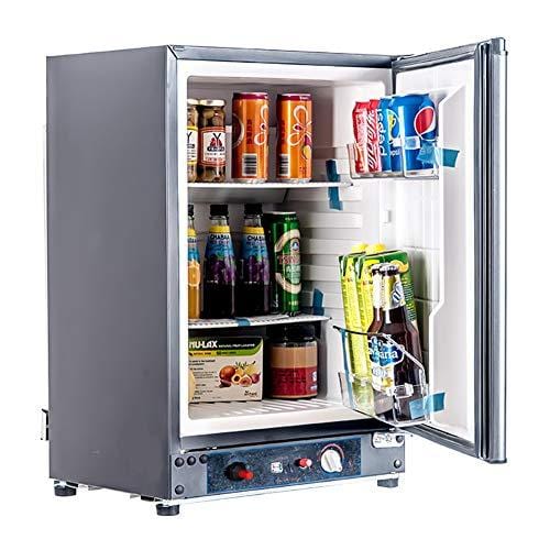 Smad 3 Way Refrigerator 12v Fridge for RV Trucks Peopane Refrigerator No Noise, AC/DC/LPG,55 Qt, Black