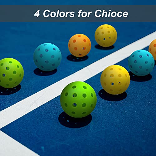 Pickleballs Balls,40 Hole Sports Outdoor Pickleballs,USA Pickleball Approved, 4 and 12 Bulk Packs of Pickleballs (4 Pack, Yellow)