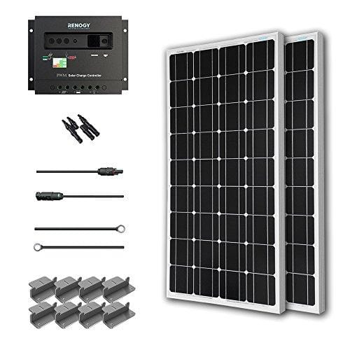 Renogy 200 Watt 12 Volt Monocrystalline Solar Starter Kit with Wanderer