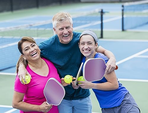 Pickleball Paddle | Carbon Fiber | Pickle Ball Paddle | Honeycomb Polymer Core | Pickleball Paddles | Pickleball Racket | Pickleball Paddle | Pink Purple Pickleball