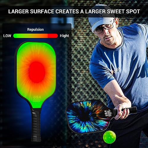 KIRATE Pickleball Paddles, 2023 USAPA Approved Carbon Fiber Surface Pickleball Set, Lightweight Pickleball Rackets, Pickle Ball Paddle Set for Men Women Pros Beginners.