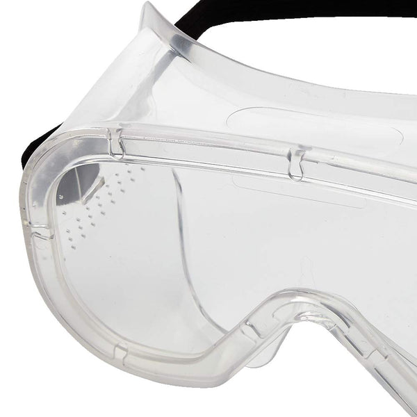 Sellstrom Flexible, Soft, Direct Vent, Protective Safety Goggle, Clear Body, Uncoated, Clear Lens, Black Adjustable Strap, S81000