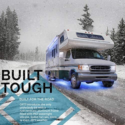 OPT7 Aura LED Trailer RV Underbody/Awning or Interior Lighting Kit - Full Color Spectrum- 4 Smart-Color Glow Strip
