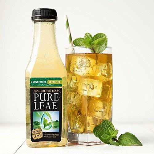 Pure Leaf Iced Tea, Unsweetened Green Tea, Real Brewed Tea, 0 Calories, 18.5 Ounce (Pack of 12)
