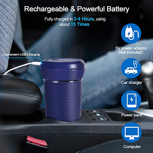Portable Blender, Hosome Cordless Personal Blender Shakes and Smoothies, Single Serve Mini Mixer, USB Rechargeable Home Office Sports Travel Outdoors