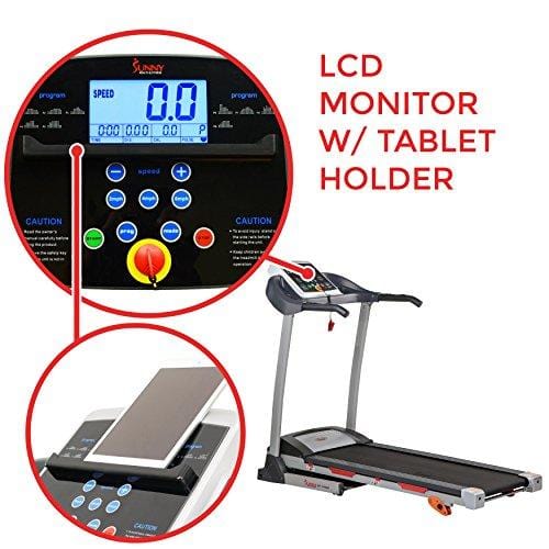 Sunny Health & Fitness Treadmill Folding Motorized Running Machine