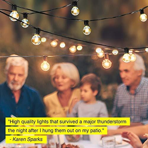 Brightech Ambience Pro - LED Outdoor Globe String Lights - Hanging 1W Vintage Edison Bulbs - Waterproof Patio Lights Create Cafe Ambience On Your Balcony - 26 Ft - Black