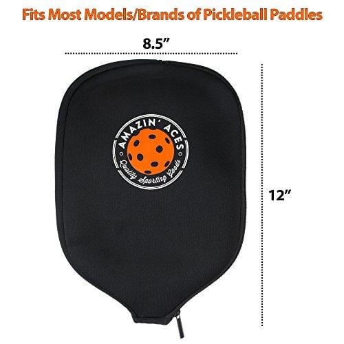 Amazin' Aces Pickleball Paddle Covers Set of Two Cases | Neoprene Cover Fits Most Rackets | Sleeves Protect Your Paddles from Scrapes & Dings