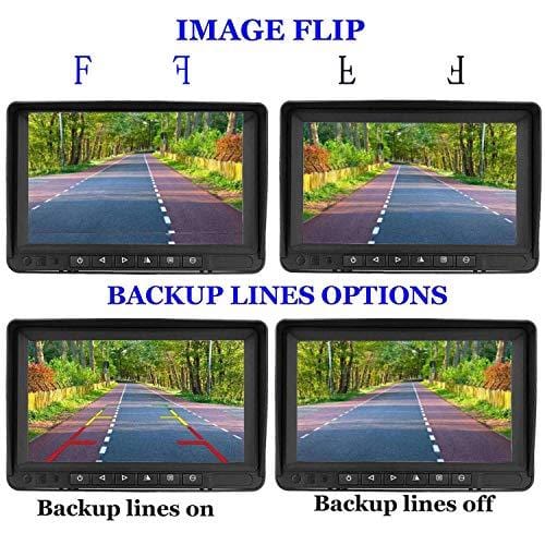 LeeKooLuu HD Digital Wireless Backup Camera 7''Monitor Highway Observation System for RVs,Travel Trailers,Trucks,Motorhome Mirror/Facing Image Flip Newest IP69K Waterproof Camera Super Night Vision