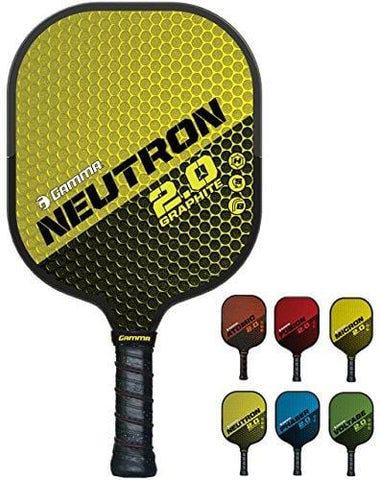 GAMMA Sports 2.0 Pickleball Paddles: Neutron 2.0 Pickleball Rackets - Textured Graphite Face - Mens and Womens Pickle Ball Racquet - Indoor and Outdoor Racket - Yellow Pickle-Ball Paddle - 7 oz [product _type] Gamma Sports - Ultra Pickleball - The Pickleball Paddle MegaStore