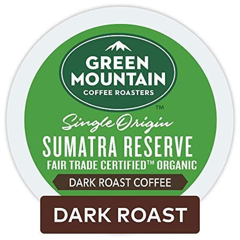 Green Mountain Coffee Roasters Sumatran Reserve Keurig Single-Serve K-Cup Pods, Dark Roast Coffee, 72 Count (6 Boxes of 12 Pods)