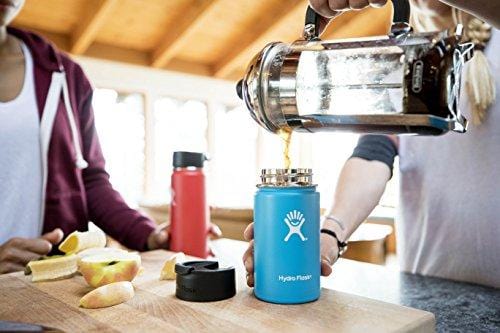Hydro Flask 20 oz Travel Coffee Flask | Stainless Steel & Vacuum Insulated | Wide Mouth with Hydro Flip Cap | Black