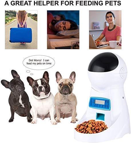 JOYTOOL Automatic Cat Feeder Pet Dog Food Dispenser Feeder For Small Medium Large Cat Dog-4 Meal Timer Programmable Voice Recorder Portion Control