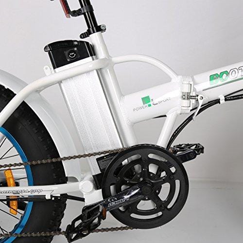 ECOTRIC 20" New Fat Tire Folding Electric Bike Beach Snow Bicycle ebike 500W Electric Moped Electric Mountain Bicycles … (White and Blue)