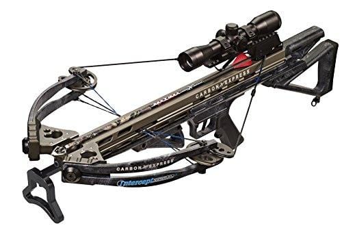 Carbon Express Intercept Supercoil LT Crossbow Kit (Rope Cocker, 3 Arrow Quiver, 3 Crossbolts, Rail Lubricant, 3 Practice Points, 4x32 Deluxe Lighted Scope), Kryptek Typhon Camo (NEW 2015 Model)