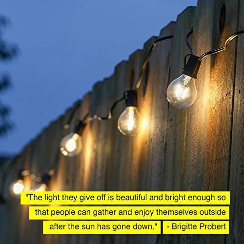 Brightech Ambience Pro - LED Outdoor Globe String Lights - Hanging 1W Vintage Edison Bulbs - Waterproof Patio Lights Create Cafe Ambience On Your Balcony - 26 Ft - Black