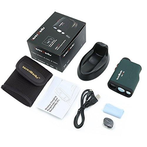 LaserWorks PRO X7 Golf Rangefinder with Flagpole Lock-Slope-Wireless Charging USB