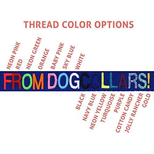 Personalized Dog Collar, Custom Collars Embroidered w/Pet Name & Phone Number - Blue, Black, Pink, Red & Orange Collars for Boy & Girl Dogs; 4 Adjustable Sizes: XSmall, Small, Medium, Large