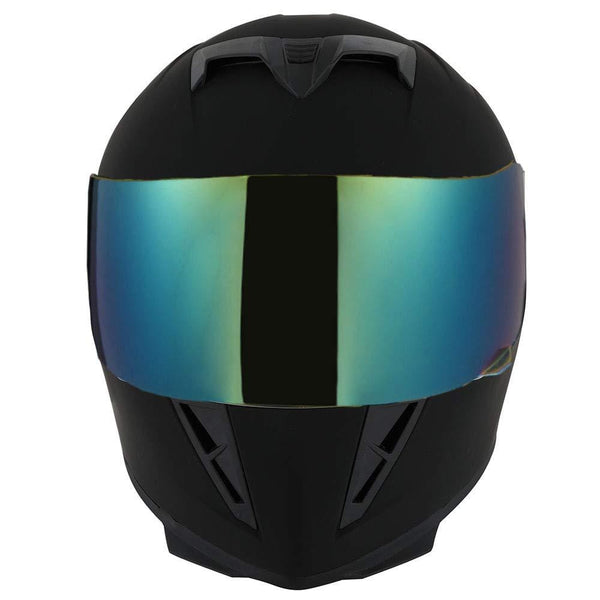 1STorm Motorcycle Full Face Helmet Skull King Matt Black + One Extra Clear Shield, Size Large (57-58 CM,22.4/22.8 Inch)