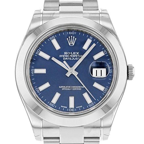 NEW Rolex Datejust II Stainless Steel Blue Sticks Oyster Mens watch 116300 BLIO