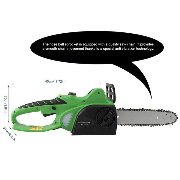 Yosooo 10 ' 18V Cordless Chainsaw, Lithium-ion Cordless Power Tool Electric Chainsaw Chain Garden(US 110V)